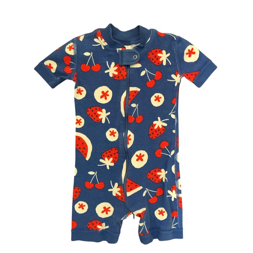Hanna Andersson Strawberries Shorts Romper Size 2T